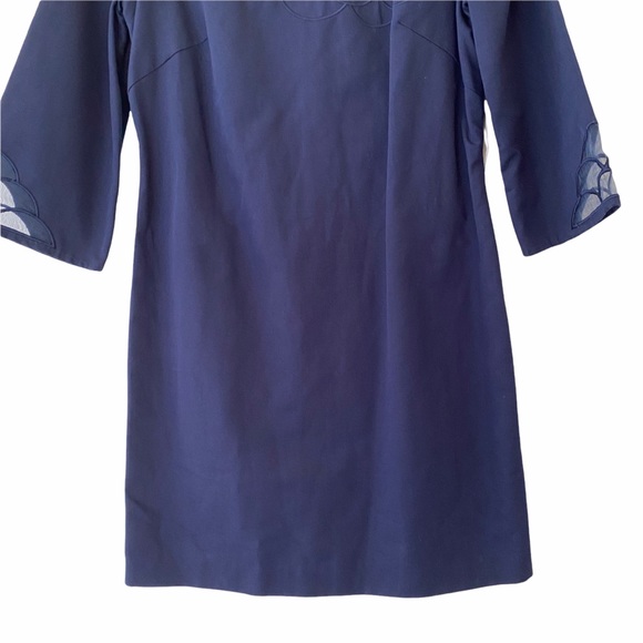 Rare Lilly Pulitzer Navy Blue Knee Length Sheath Dress 100% Cotton Size 8 - Picture 10 of 11